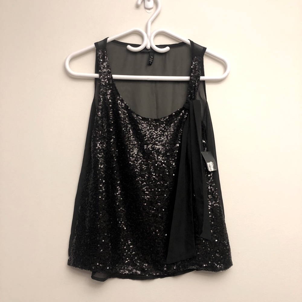 NWT Jessica Simpson Black Sequin Top, Size XS